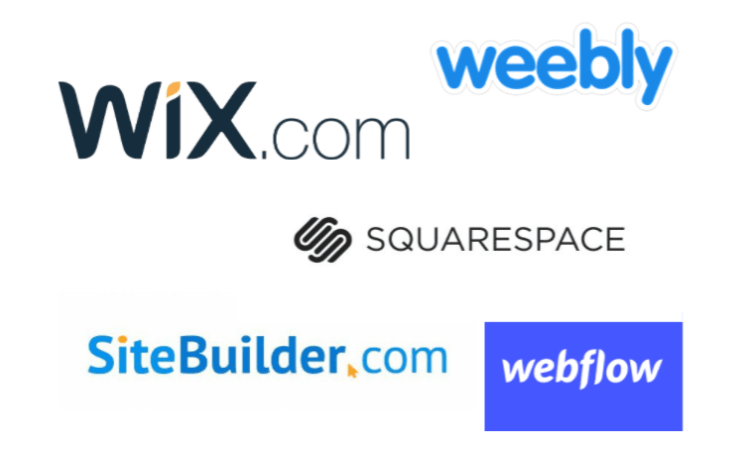 wix vx weebly vs squarespace vs sitebuilder vs webflow 750x450